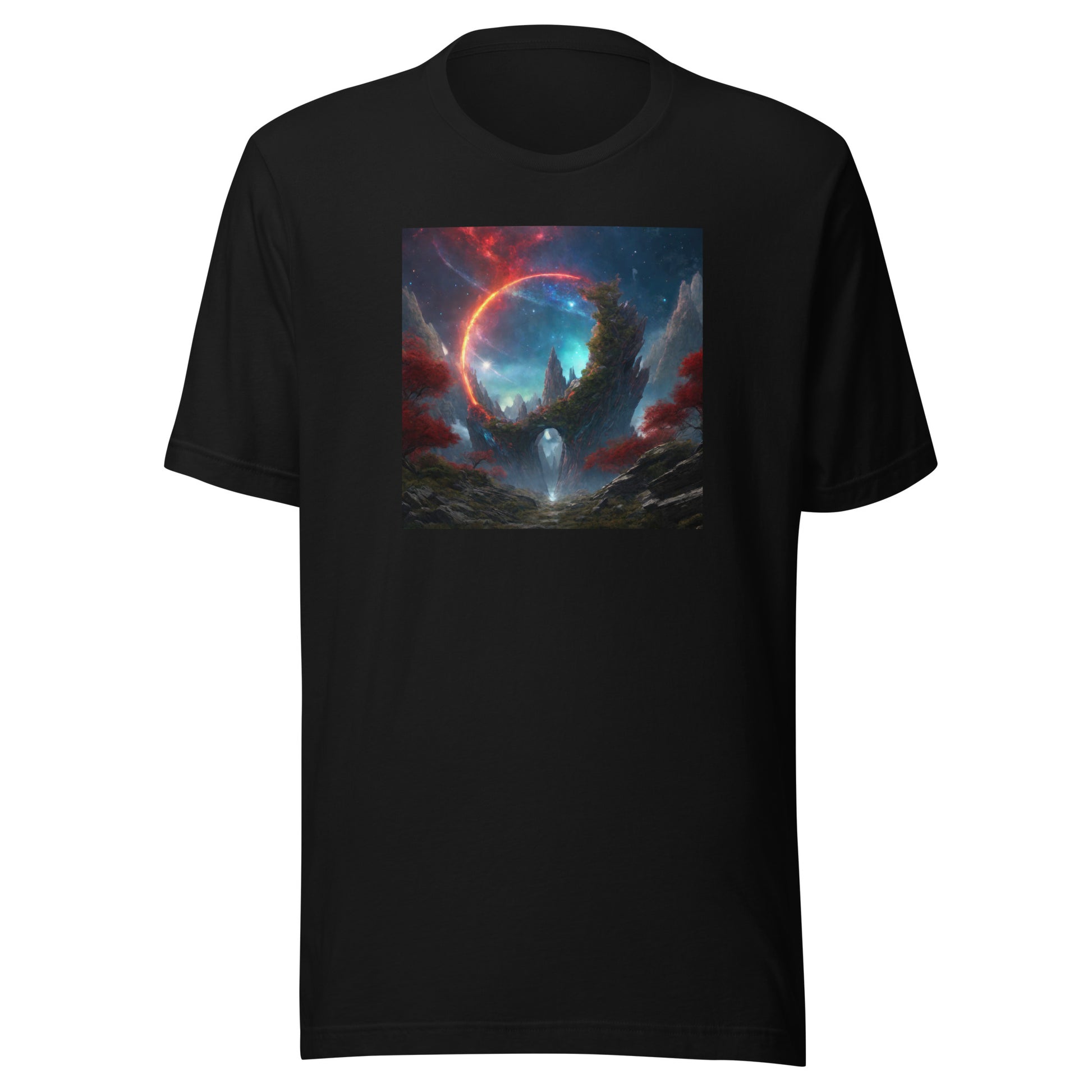 Ring of Fire Futuristic Landscape Men's Graphic Tee Black