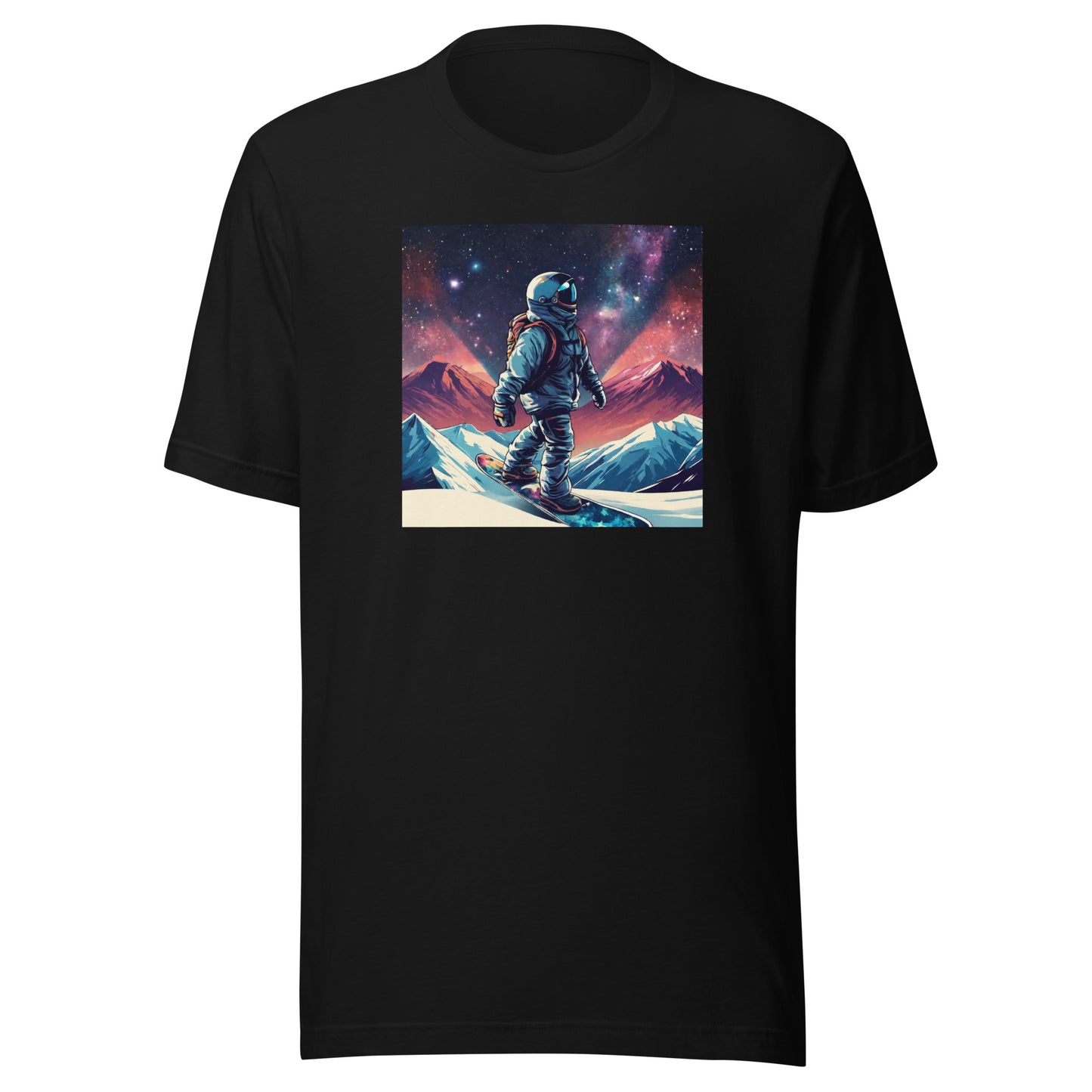 Snowboarding Astronaut Men's T-Shirt Black