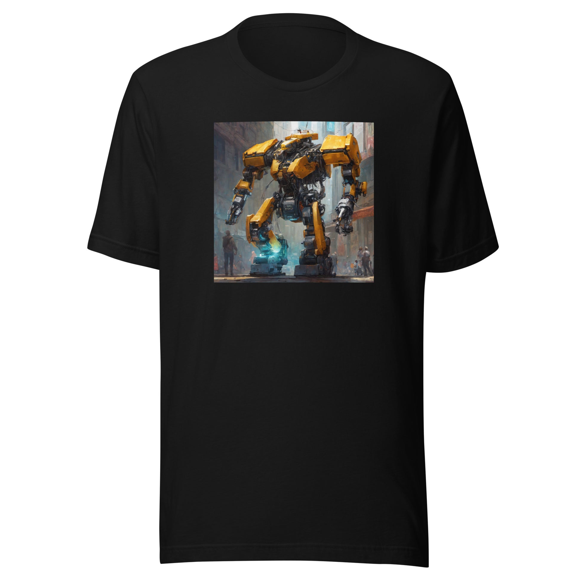 Yellow Mechanical Marvel Men's T-Shirt Black