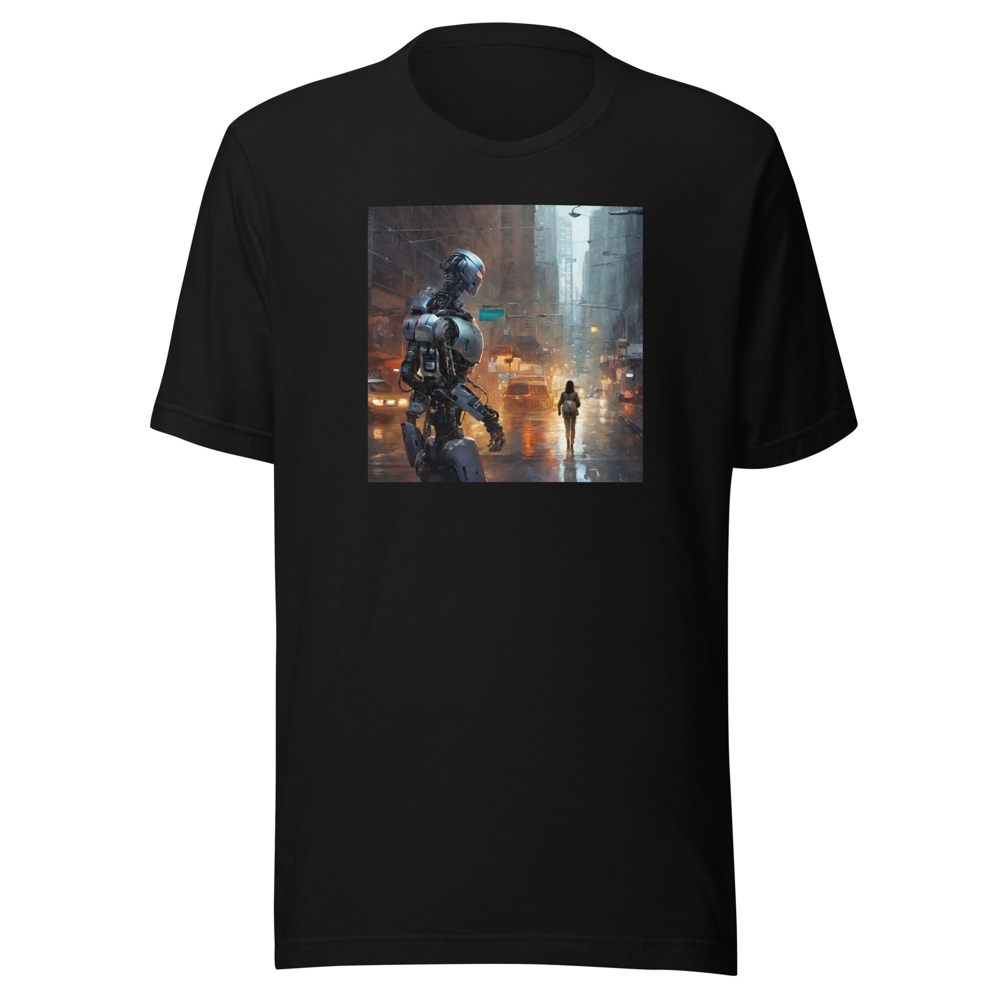 Cyborg in the City Men's Sci-Fi T-Shirt Black