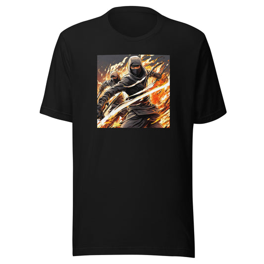 Flame-Wielding Assassin Men's Anime T-Shirt Black