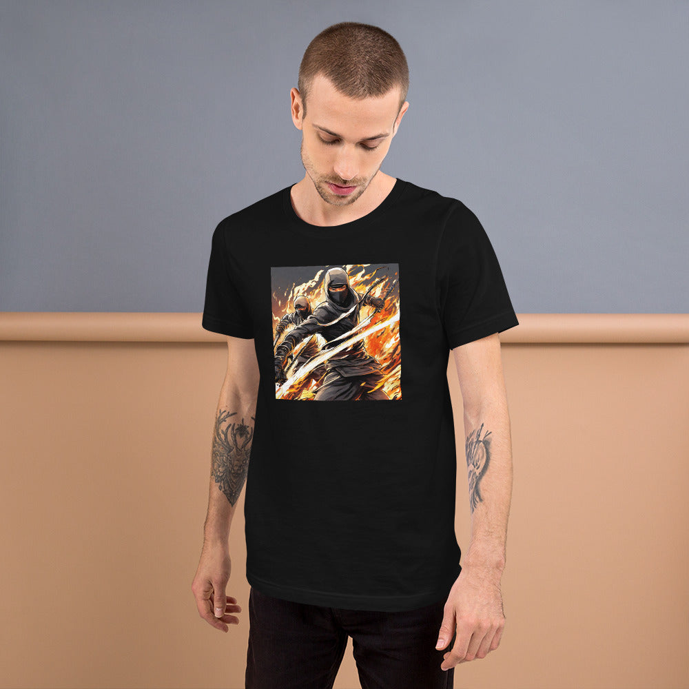 Flame-Wielding Assassin Men's Anime T-Shirt