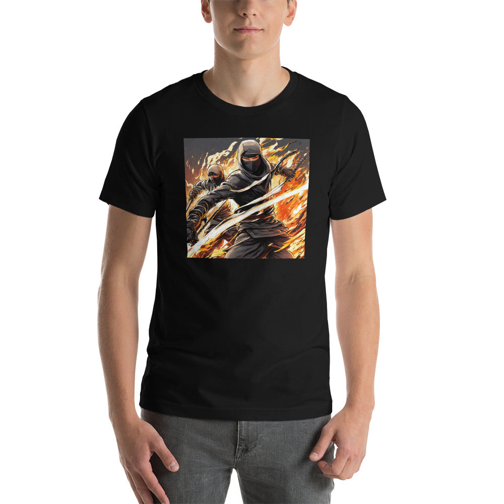 Flame-Wielding Assassin Men's Anime T-Shirt