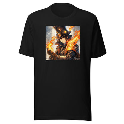 Steampunk Firebender Men's Anime T-Shirt Black