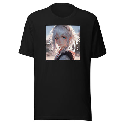 Sun-kissed Gaze Men's Anime Girl T-Shirt Black