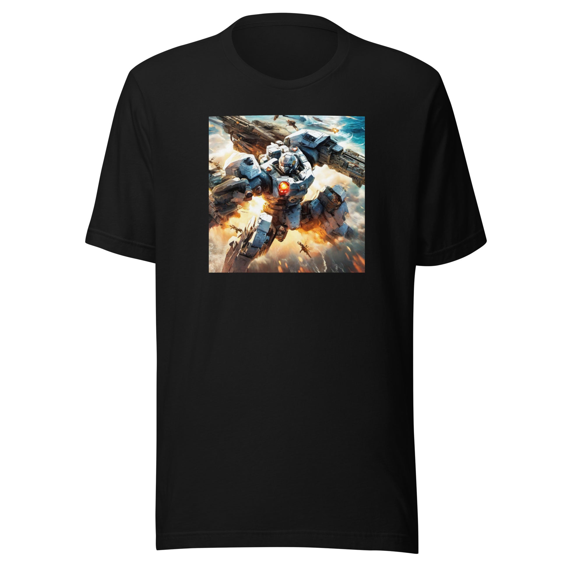 Bot in Battle Men's Anime T-Shirt Black