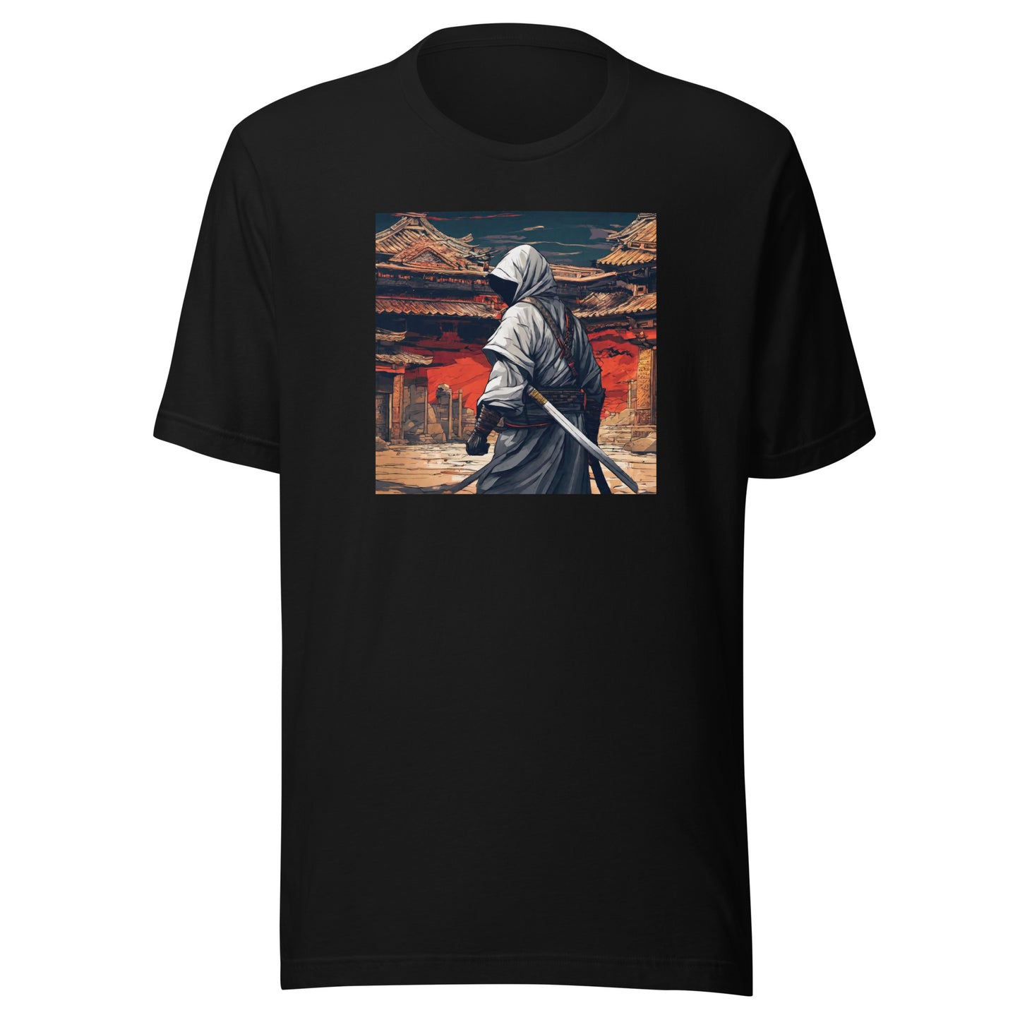 Shadowy Samurai Men's Anime T-Shirt Black