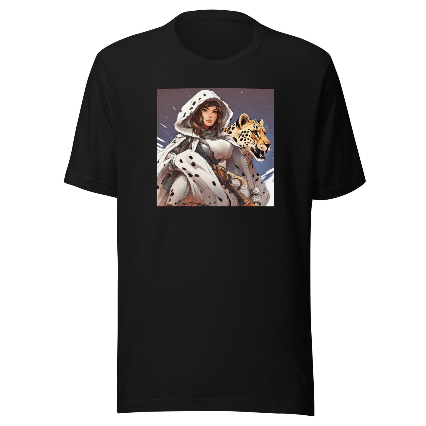 Leopard Queen Men's Anime T-Shirt Black