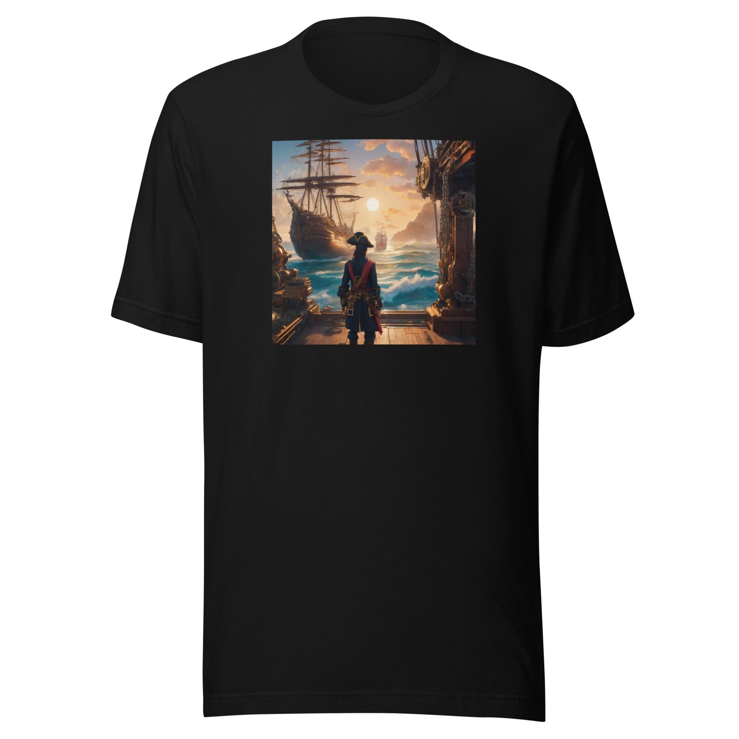 The Captain Awaits Men's Anime T-Shirt Black