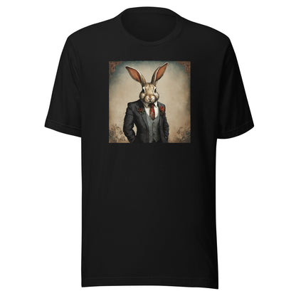 Regal Rabbit Men's Animal T-Shirt Black