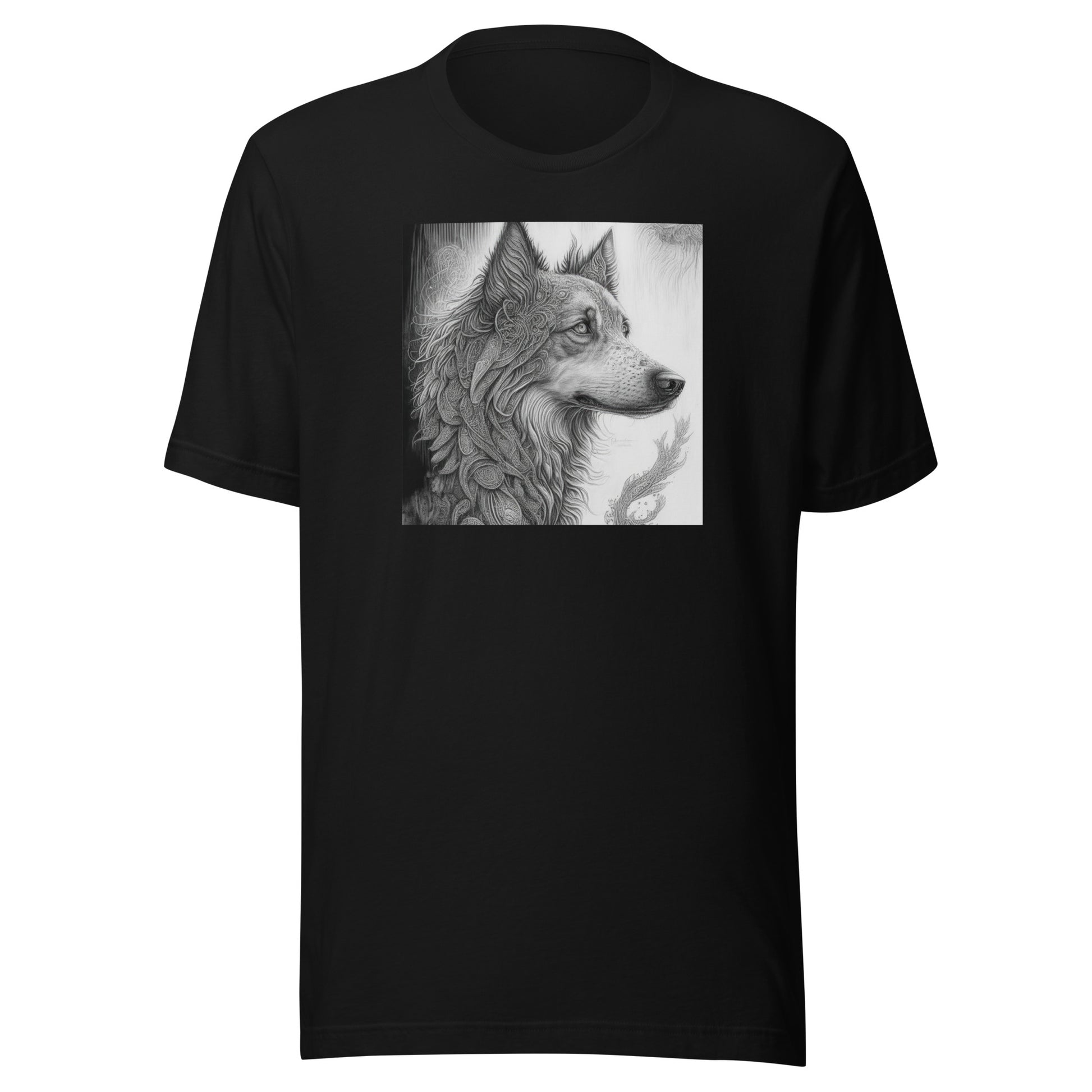 Serene Wolf Men's Graphic Tee Black