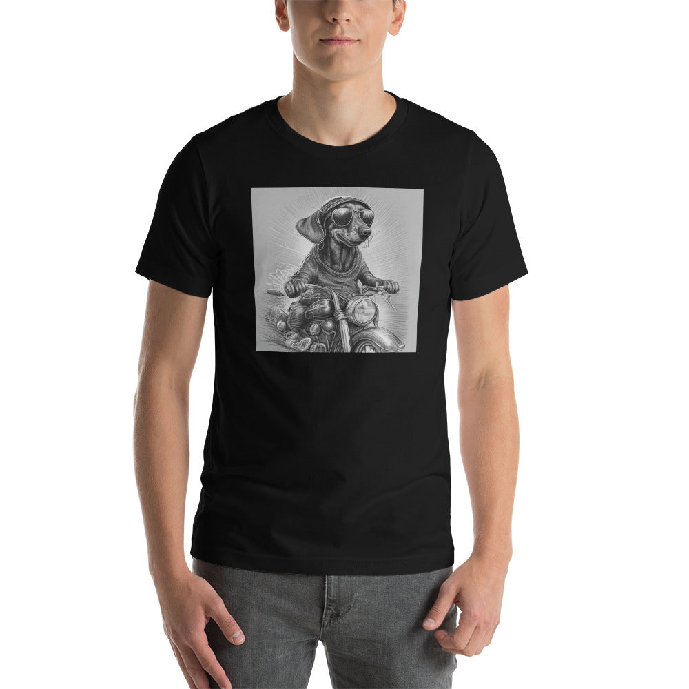 Happy Dachshund Biker Men's Graphic Tee