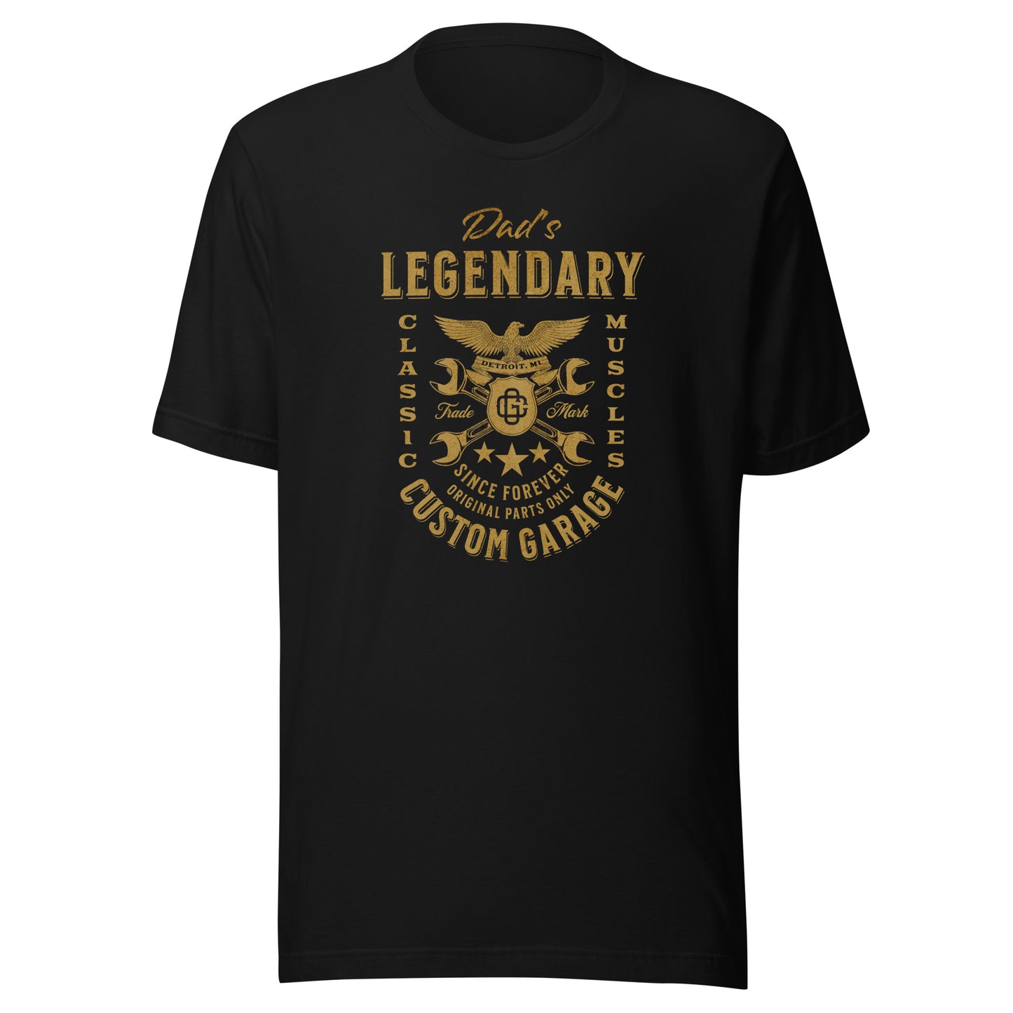 Dad's Legendary Custom Garage T-Shirt Gift for Dad Black