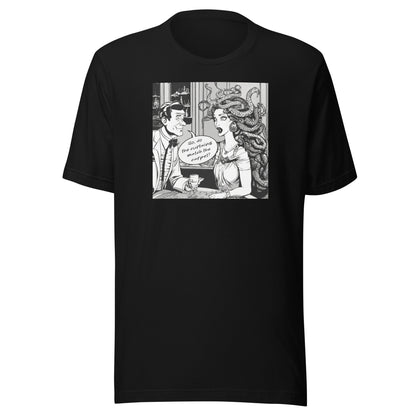 Medusa's Date Gone Wrong Men's Funny T-Shirt Black