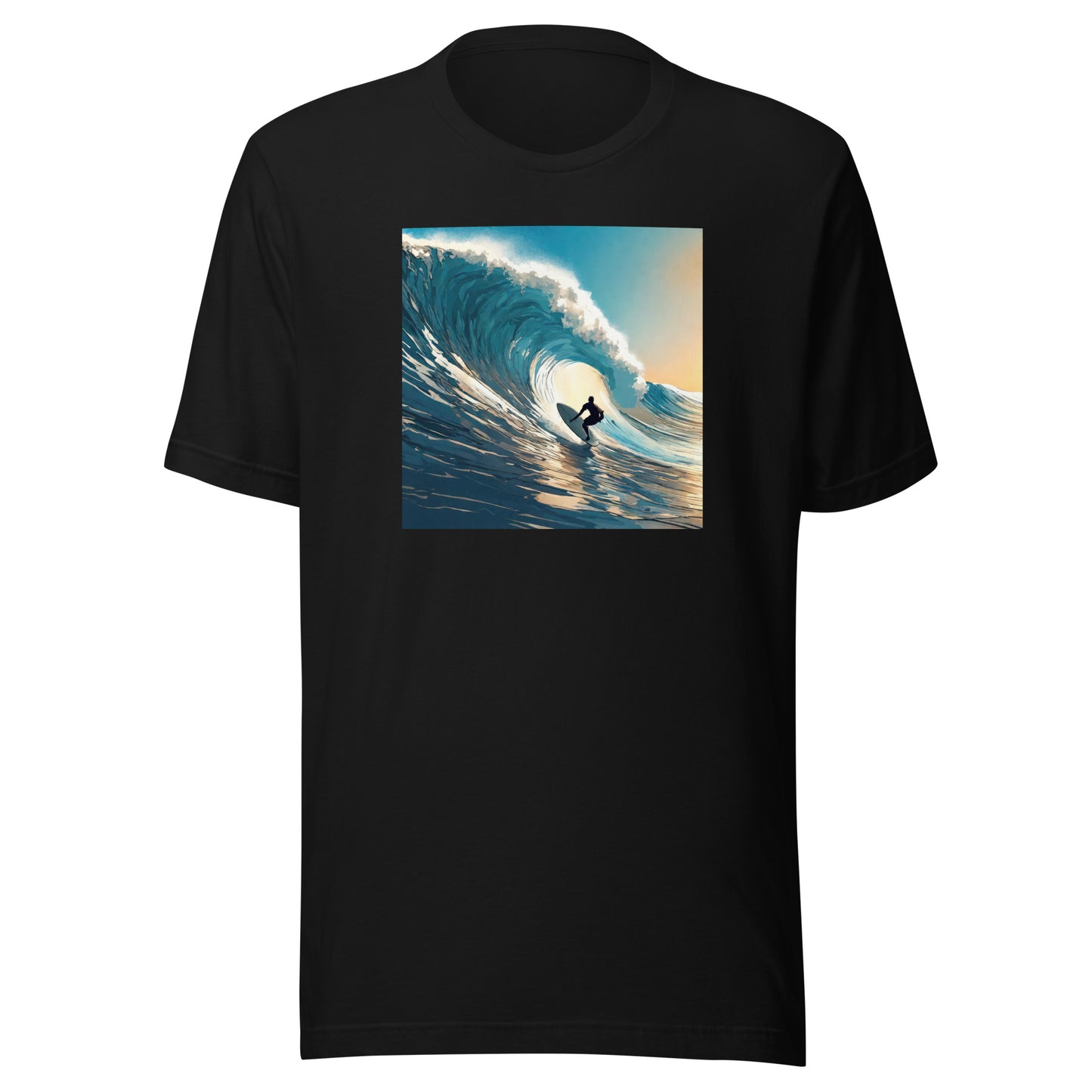 Catching Waves Men's Surfing T-Shirt Black