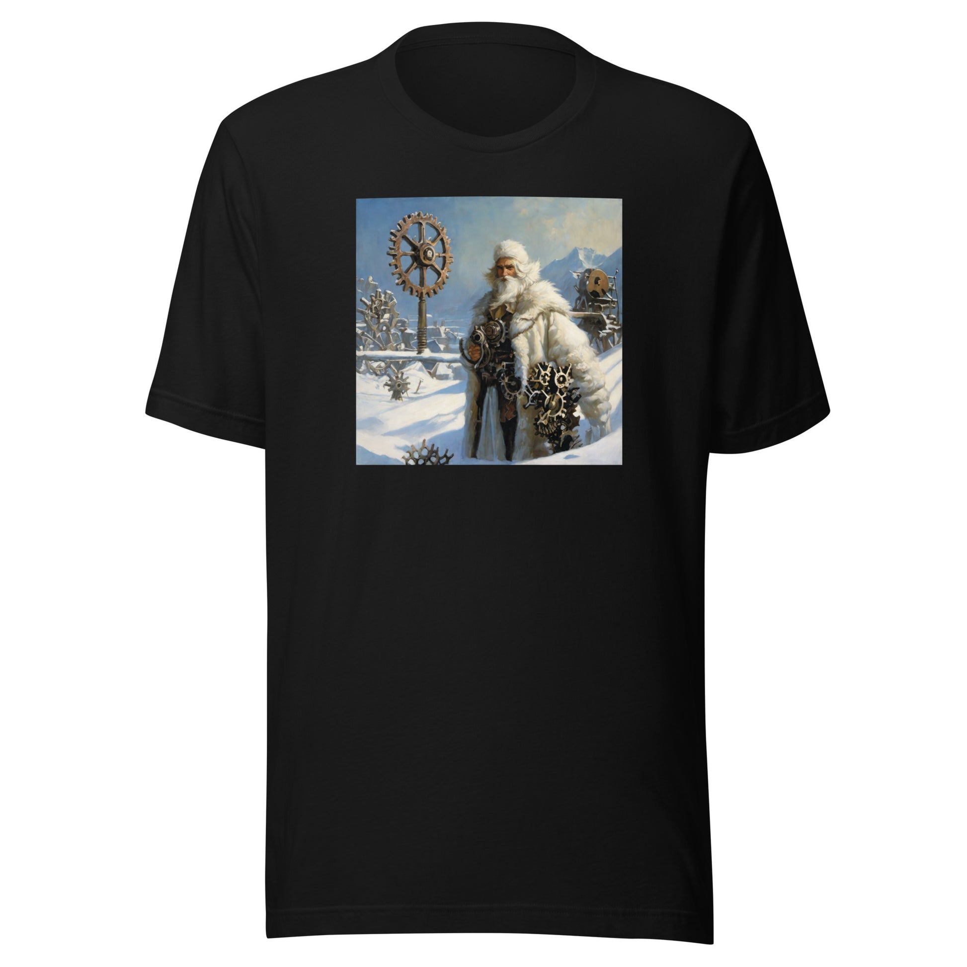 Frosty St Nick Santa Winter Christmas T-Shirt for Men Black