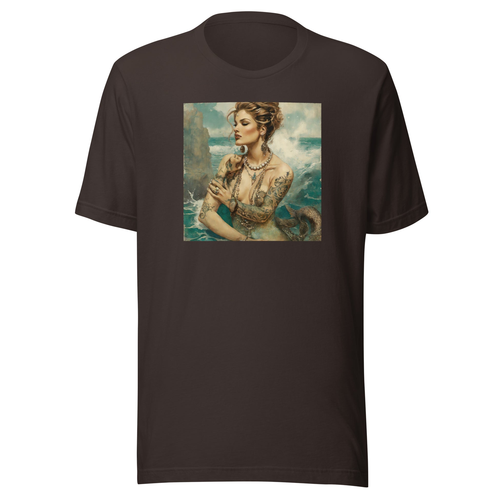 Mermaid with Tattoos Men's T-Shirt Brown