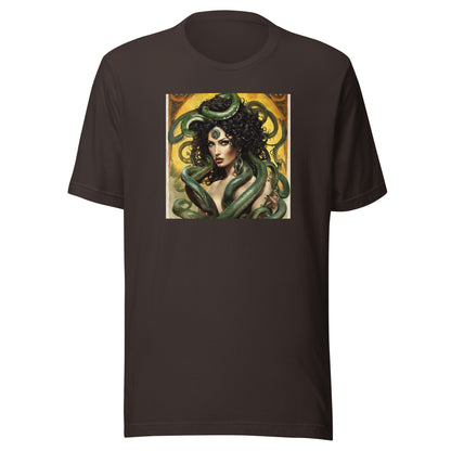 Enchanting Medusa Men's Mythology T-Shirt Brown