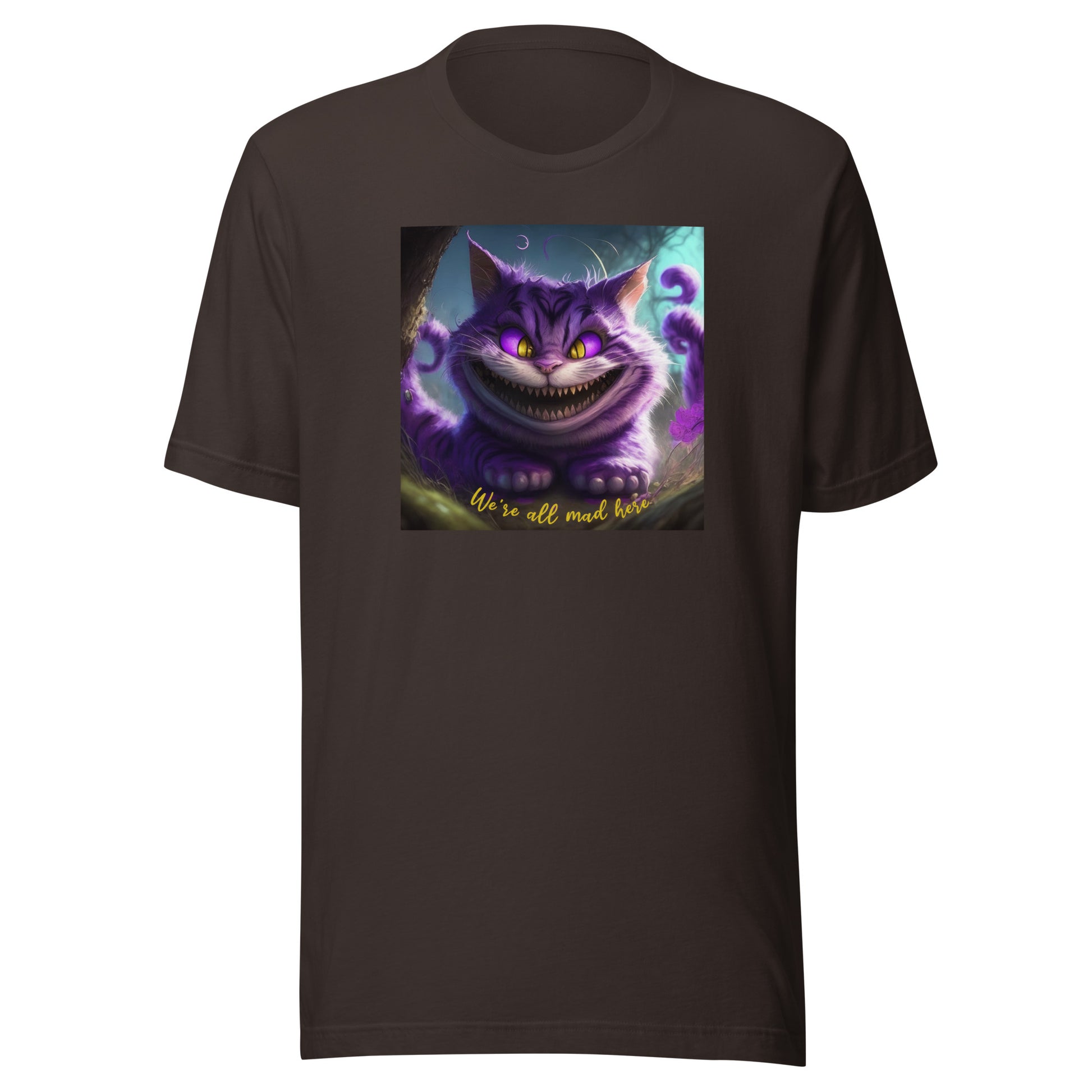 We're All Mad Here Cheshire Cat Men's T-Shirt Brown