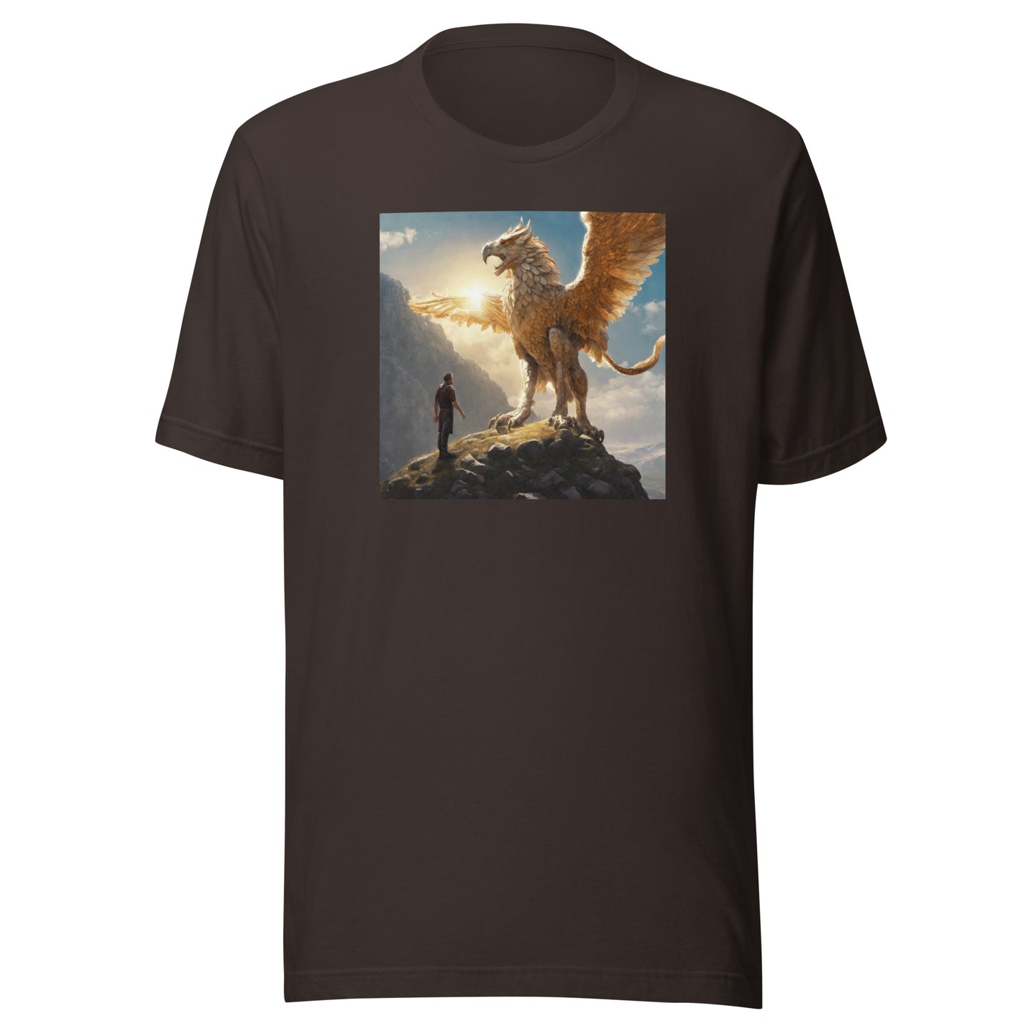 Warrior vs. Griffin Men's T-Shirt Brown