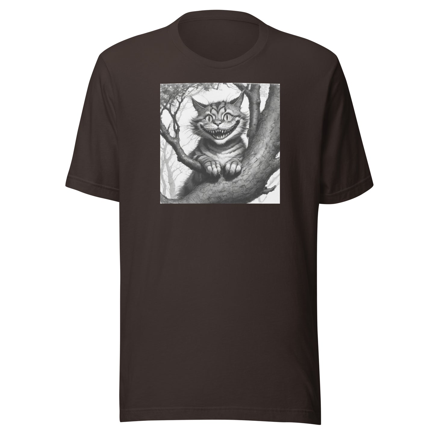 Cheshire Cat in a Tree Men's Alice in Wonderland T-Shirt Brown