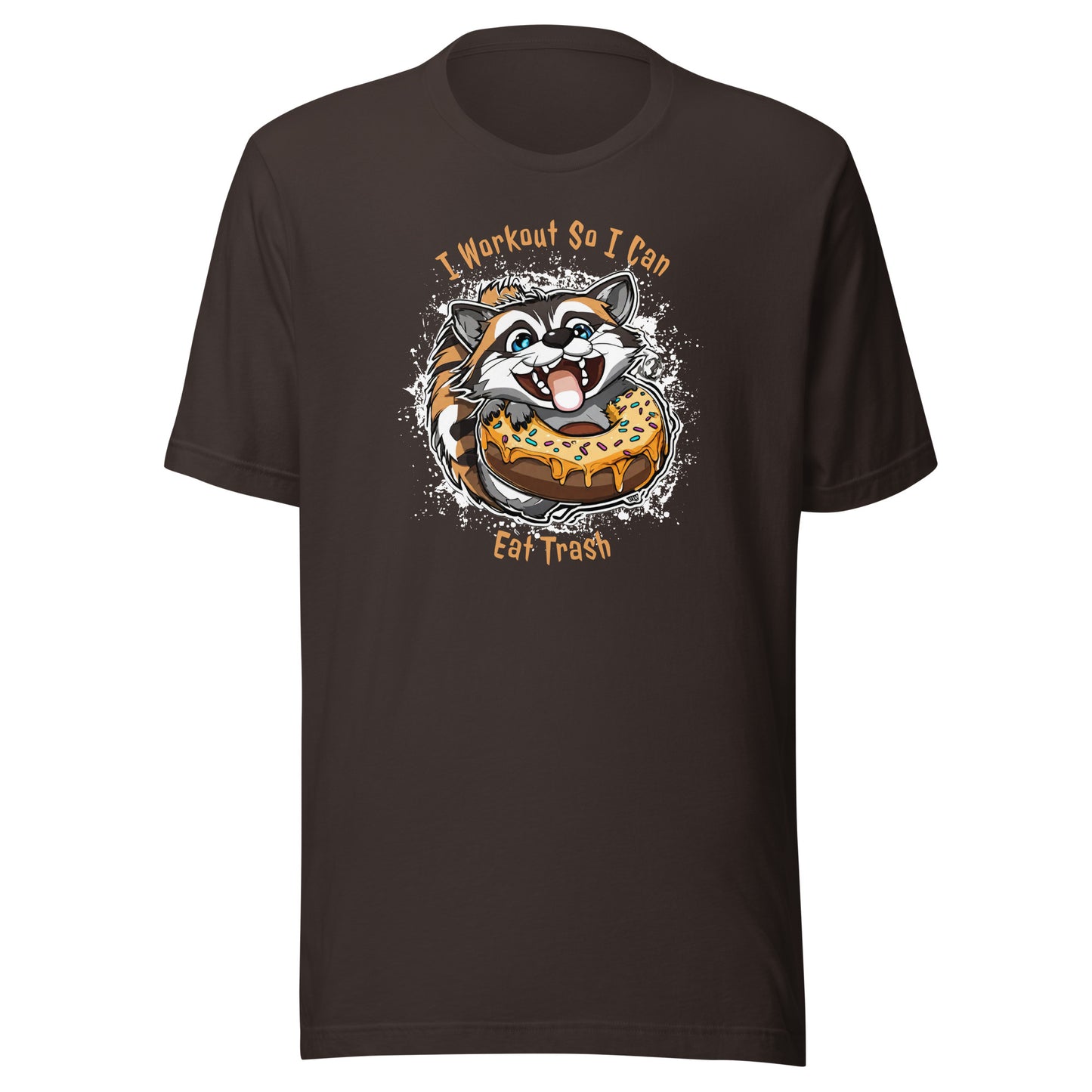 Raccoon Workout Men's Funny T-Shirt Brown