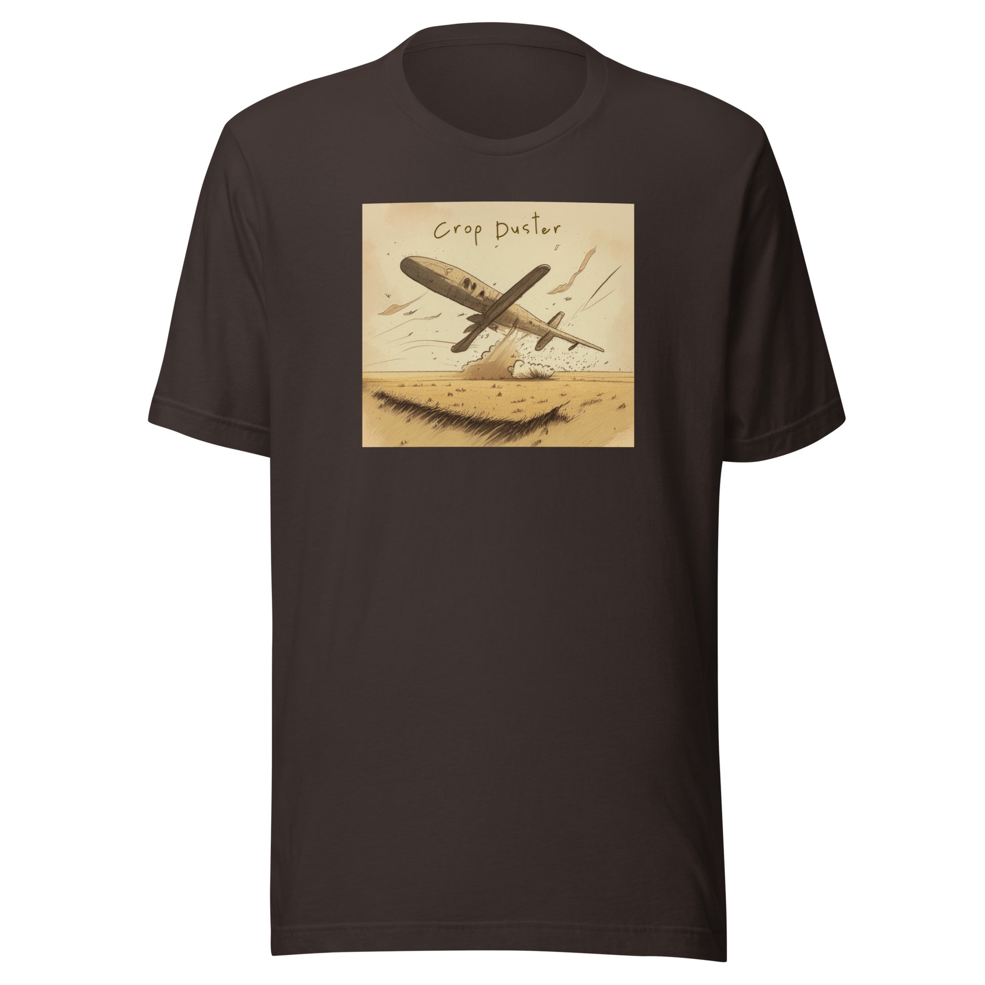 Crop Duster Men's Funny T-Shirt Brown