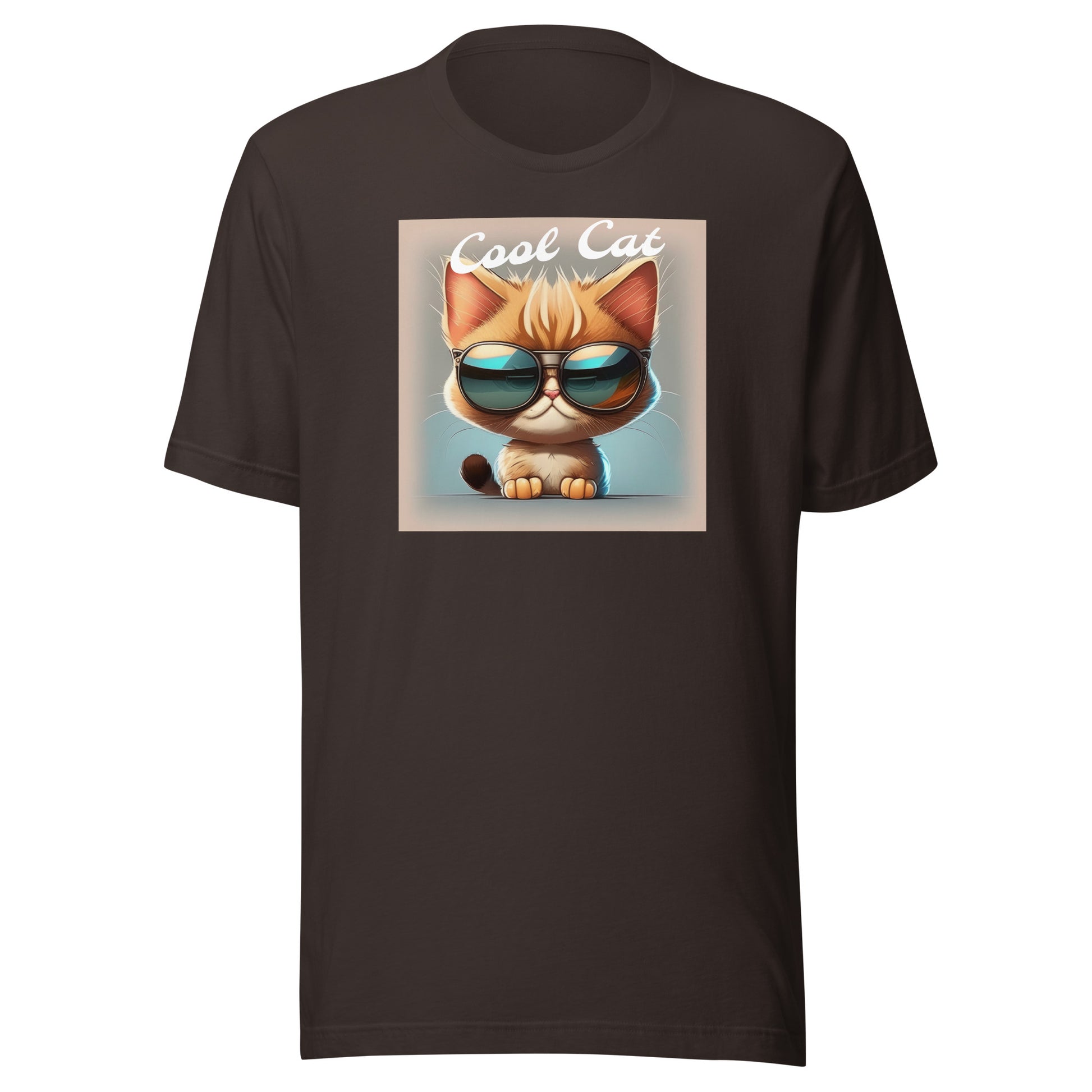 Cool Cat Men's Funny T-Shirt Brown