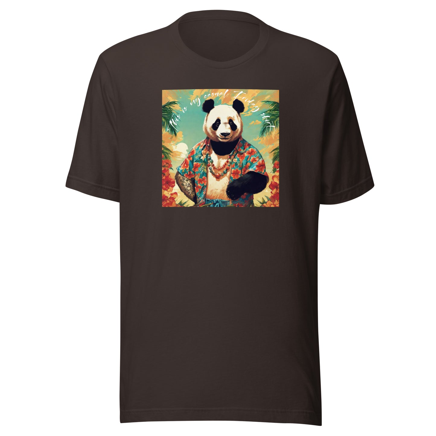 Casual Friday Panda Men's Funny T-Shirt Brown