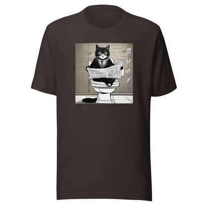 Busy Cat Men's Funny T-Shirt Brown