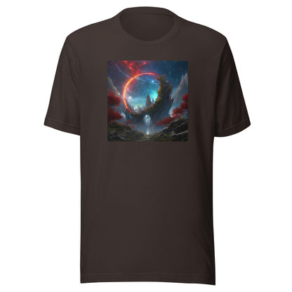 Ring of Fire Futuristic Landscape Men's Graphic Tee Brown