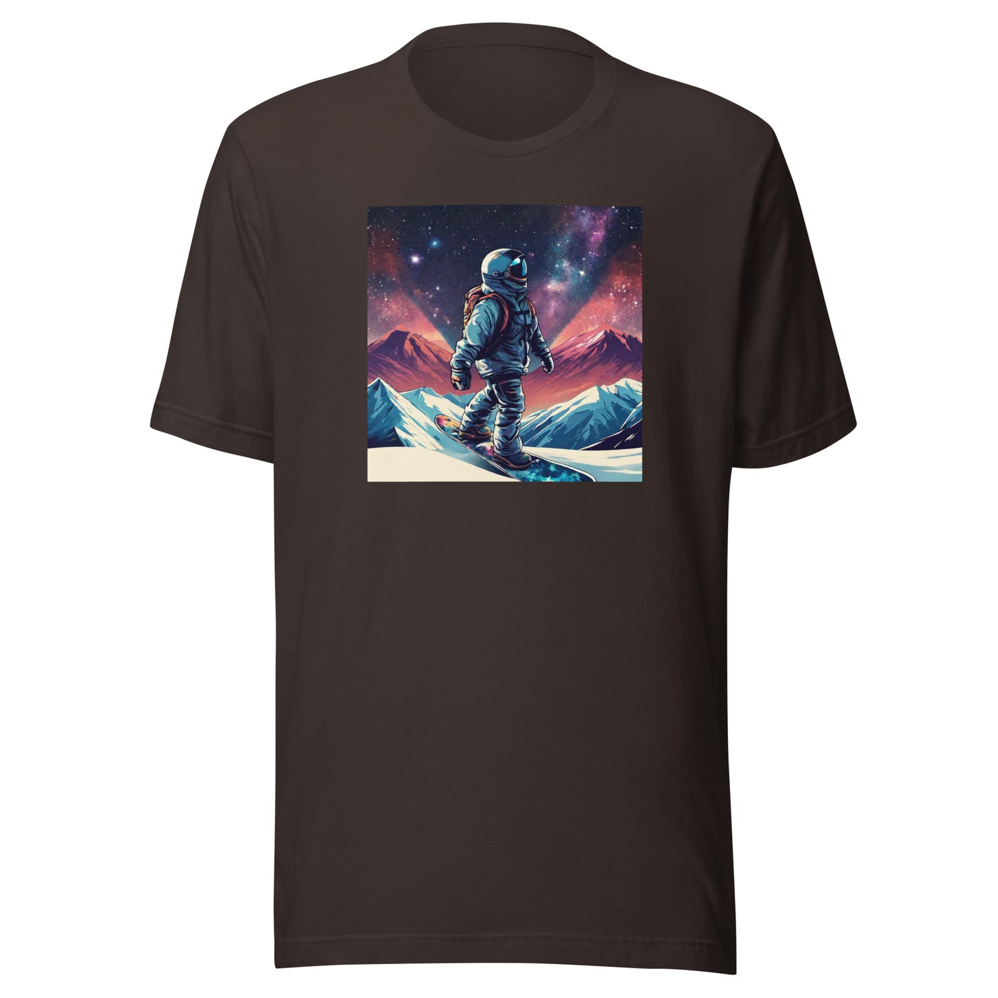 Snowboarding Astronaut Men's T-Shirt Brown