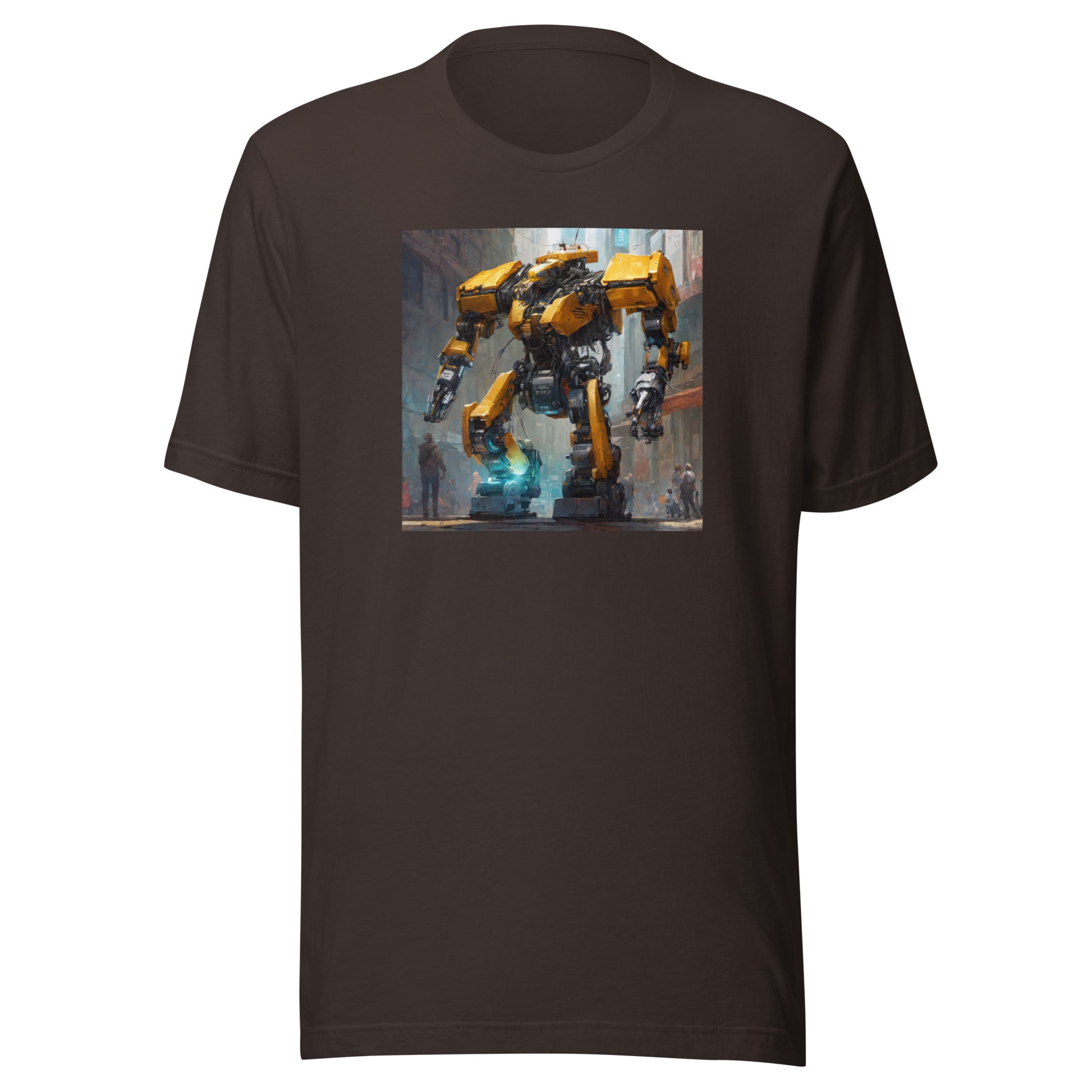 Yellow Mechanical Marvel Men's T-Shirt Brown