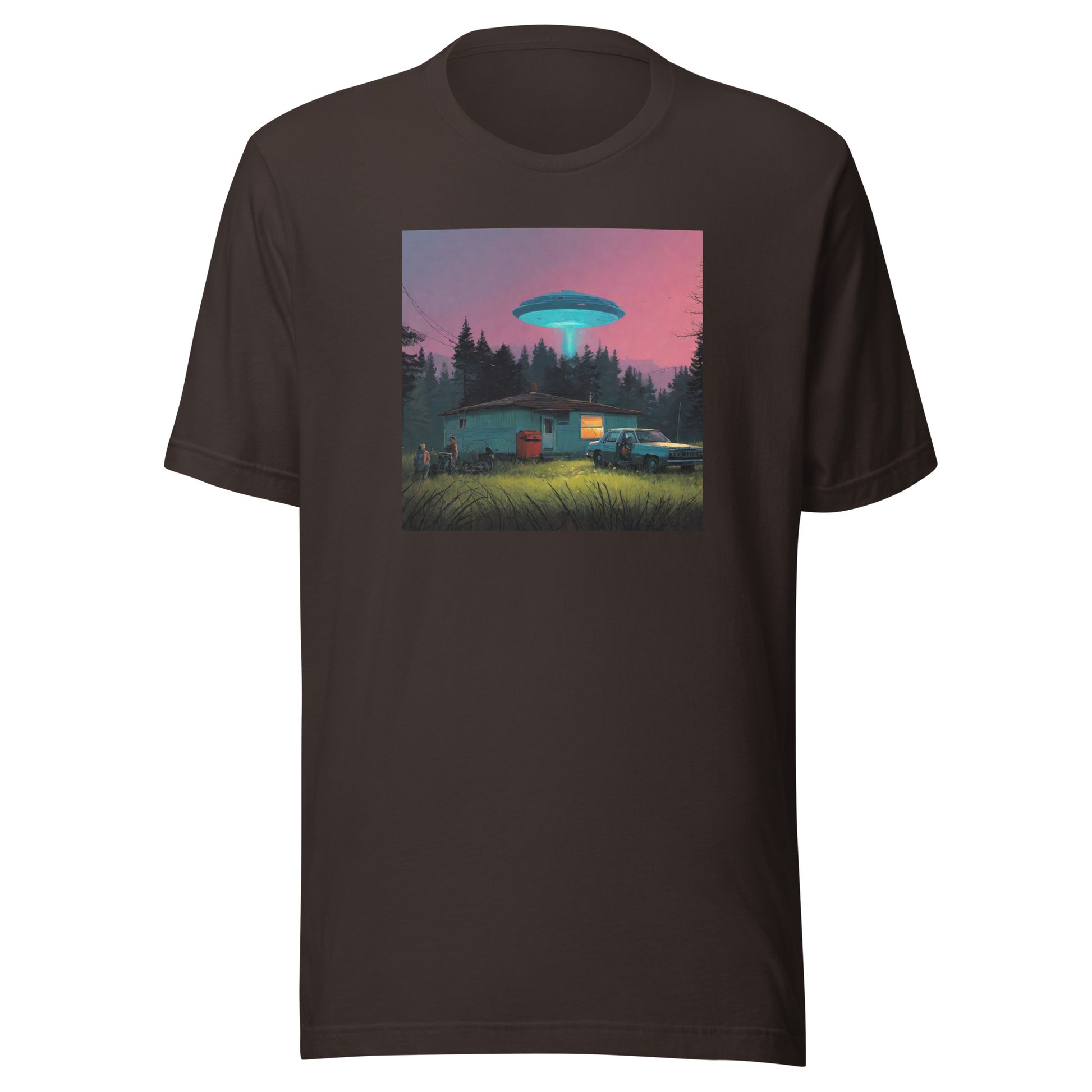 Backwoods Alien Abduction Men's Graphic Tee Brown