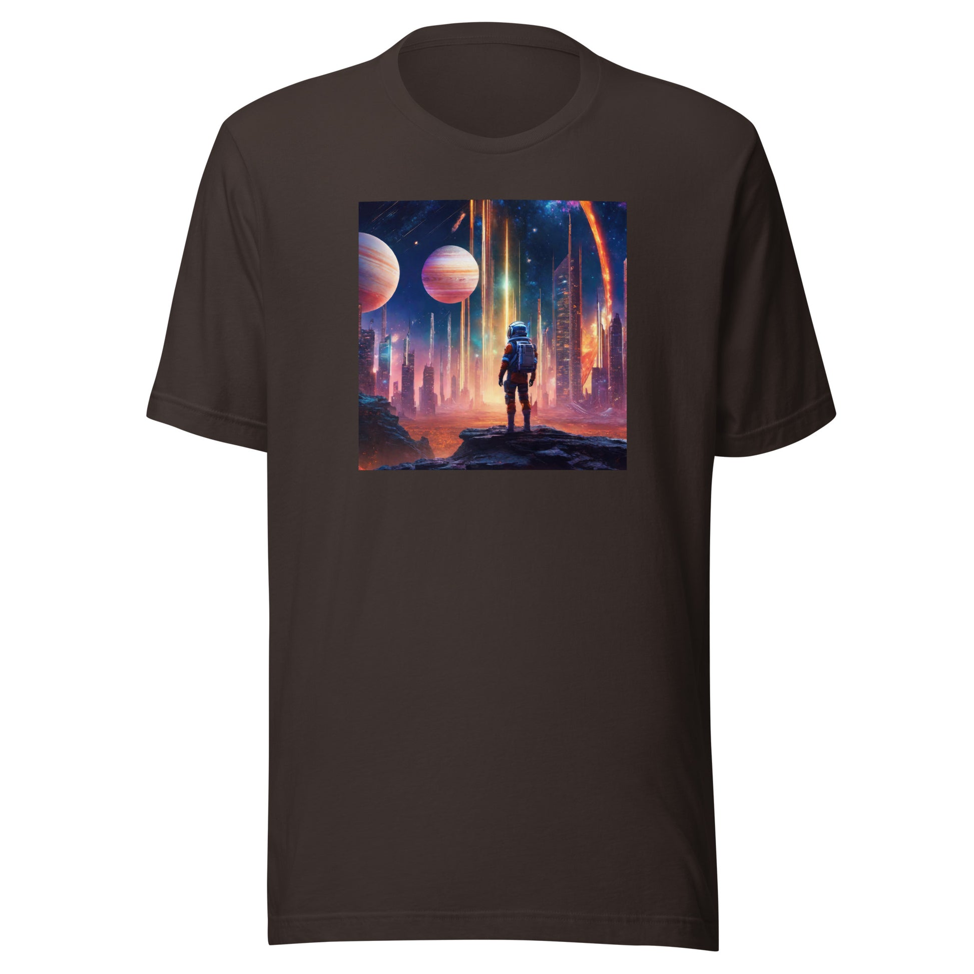 Space Explorer Dreamscape Men's T-Shirt Brown