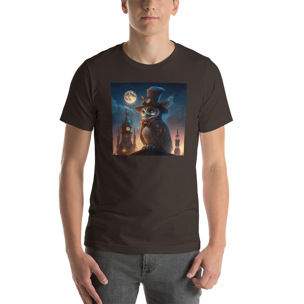 Moonlit Steampunk Owl Men's Graphic Tee