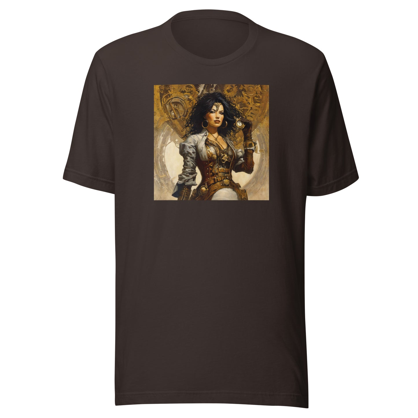 Steampunk Cowgirl Men's T-Shirt Brown