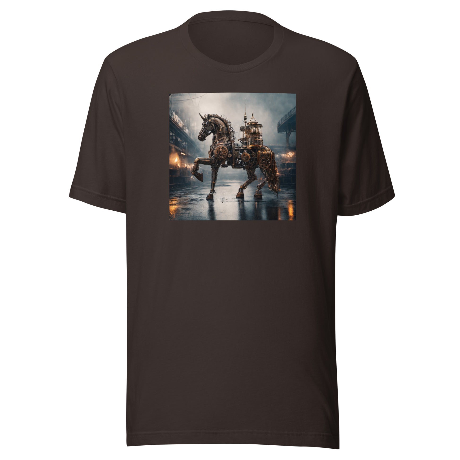 Steampunked Horse Men's Graphic Tee Brown