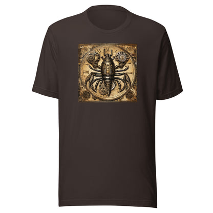 Mechanical Lobster Men's Steampunk T-Shirt Brown