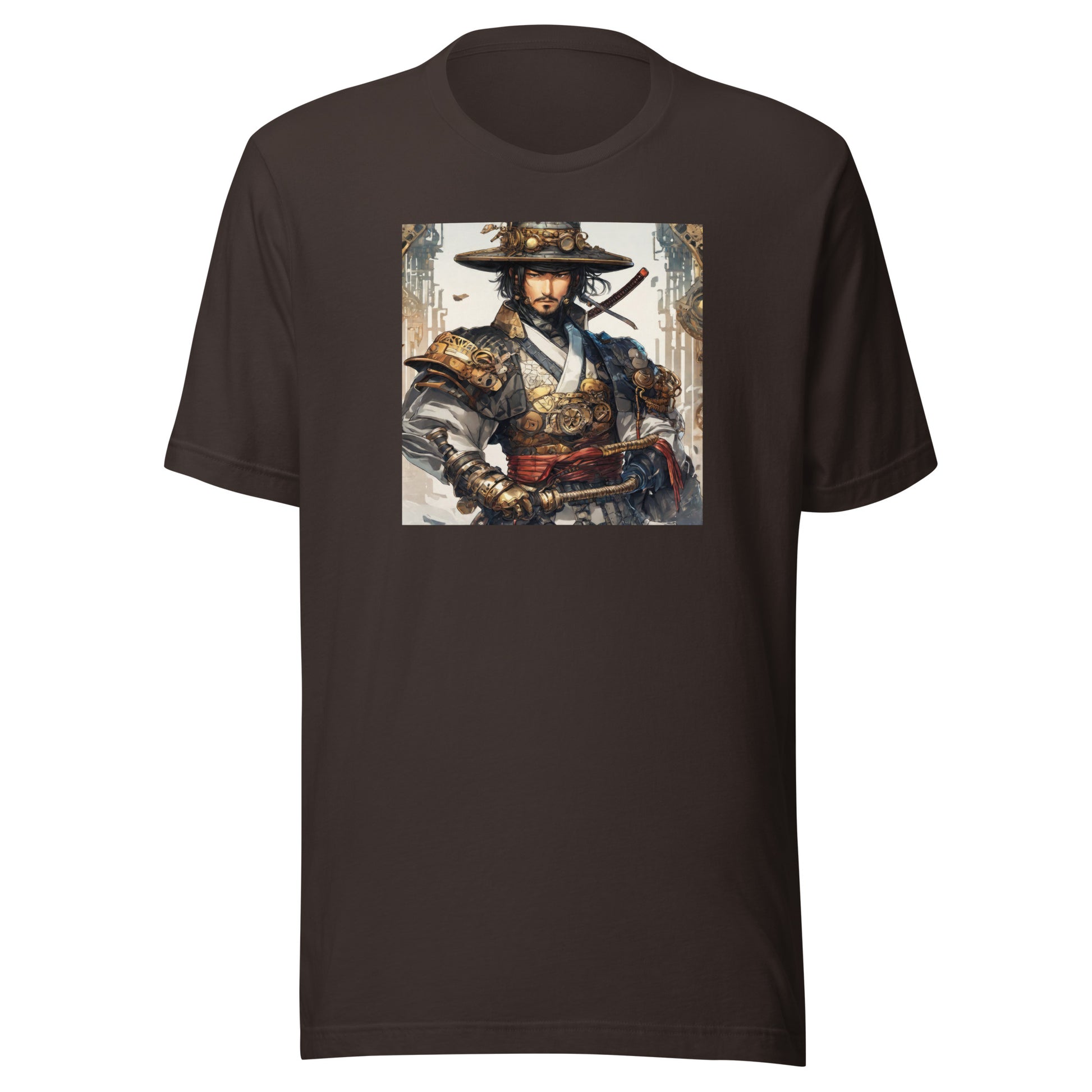 Proud Samurai Warrior Men's Anime T-Shirt Brown