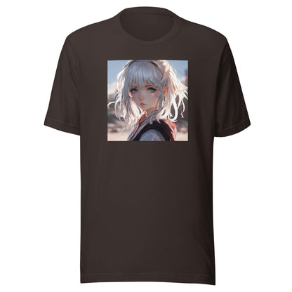 Sun-kissed Gaze Men's Anime Girl T-Shirt Brown