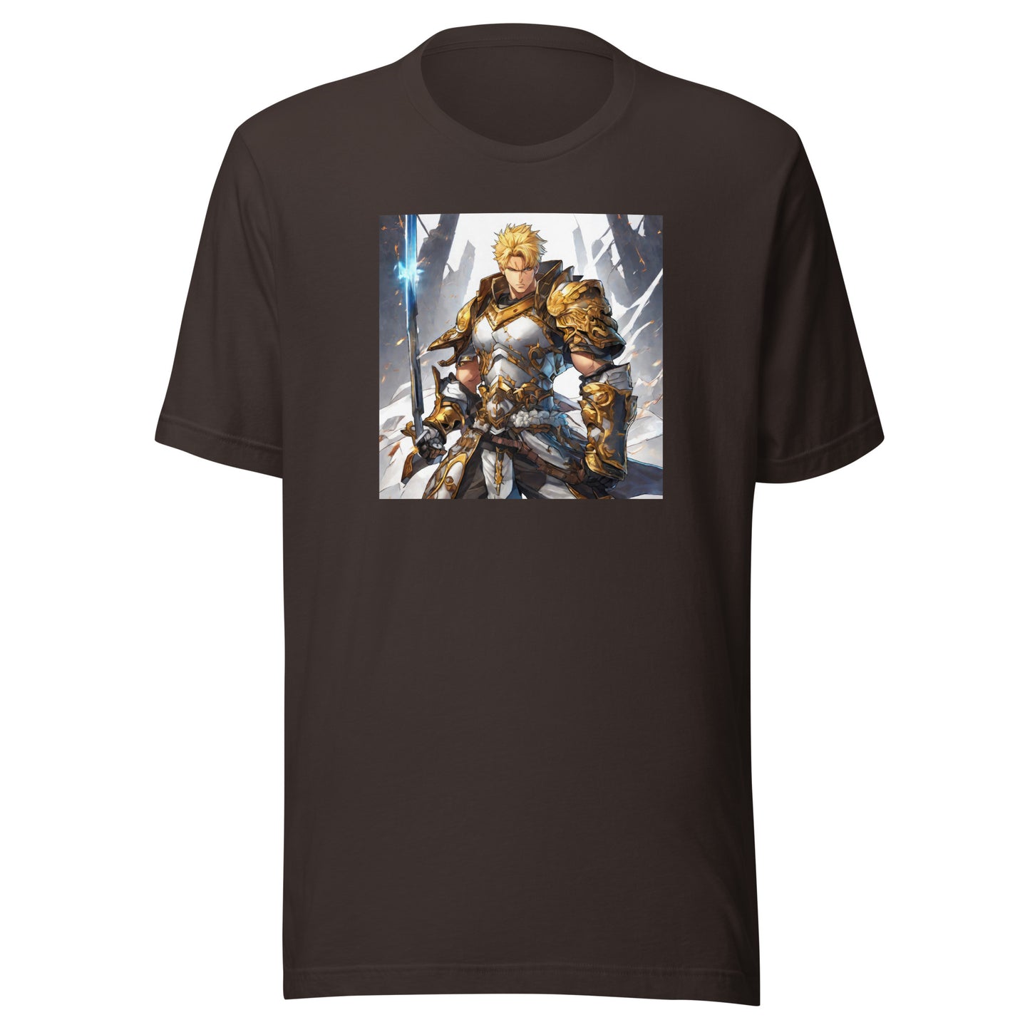 Gold-Clad Champion Men's Anime T-Shirt Brown