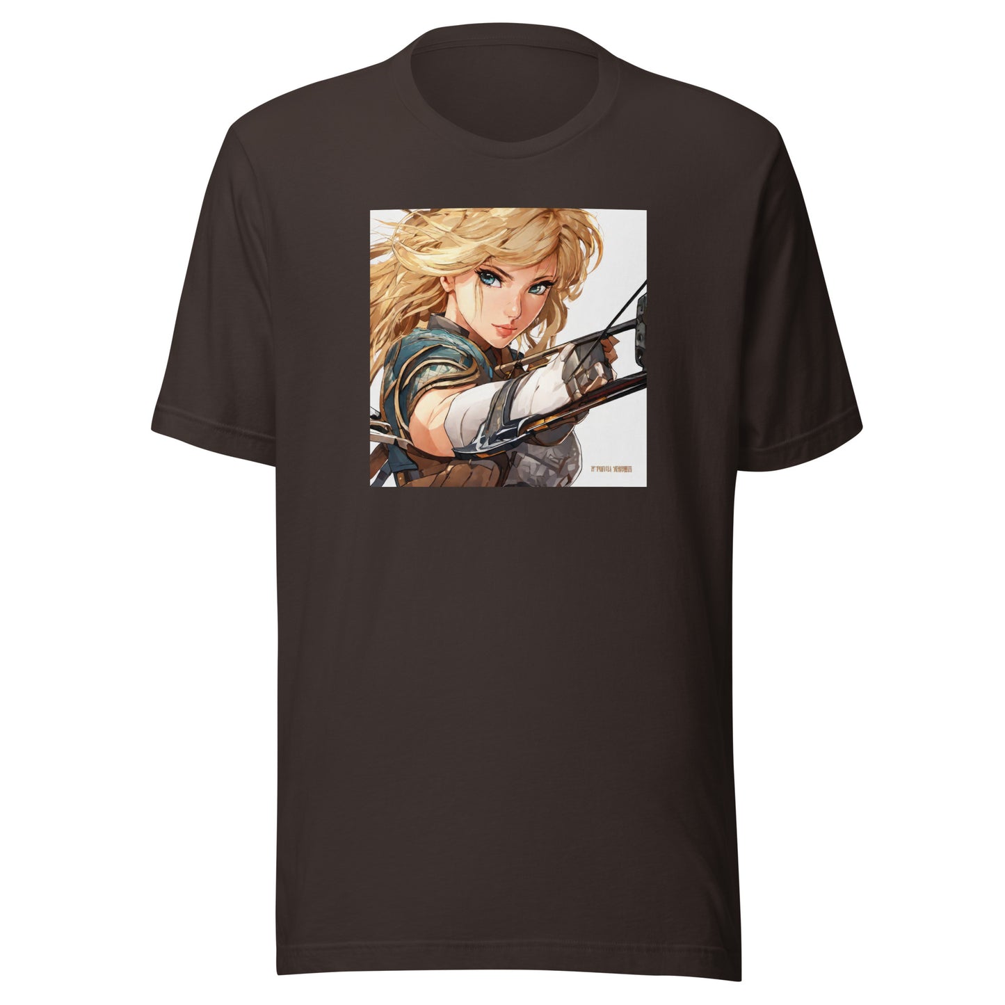 Fierce Shieldmaiden Men's Anime T-Shirt Brown