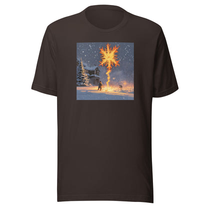 Fire from Ice Snowflake Men's Anime T-Shirt Brown