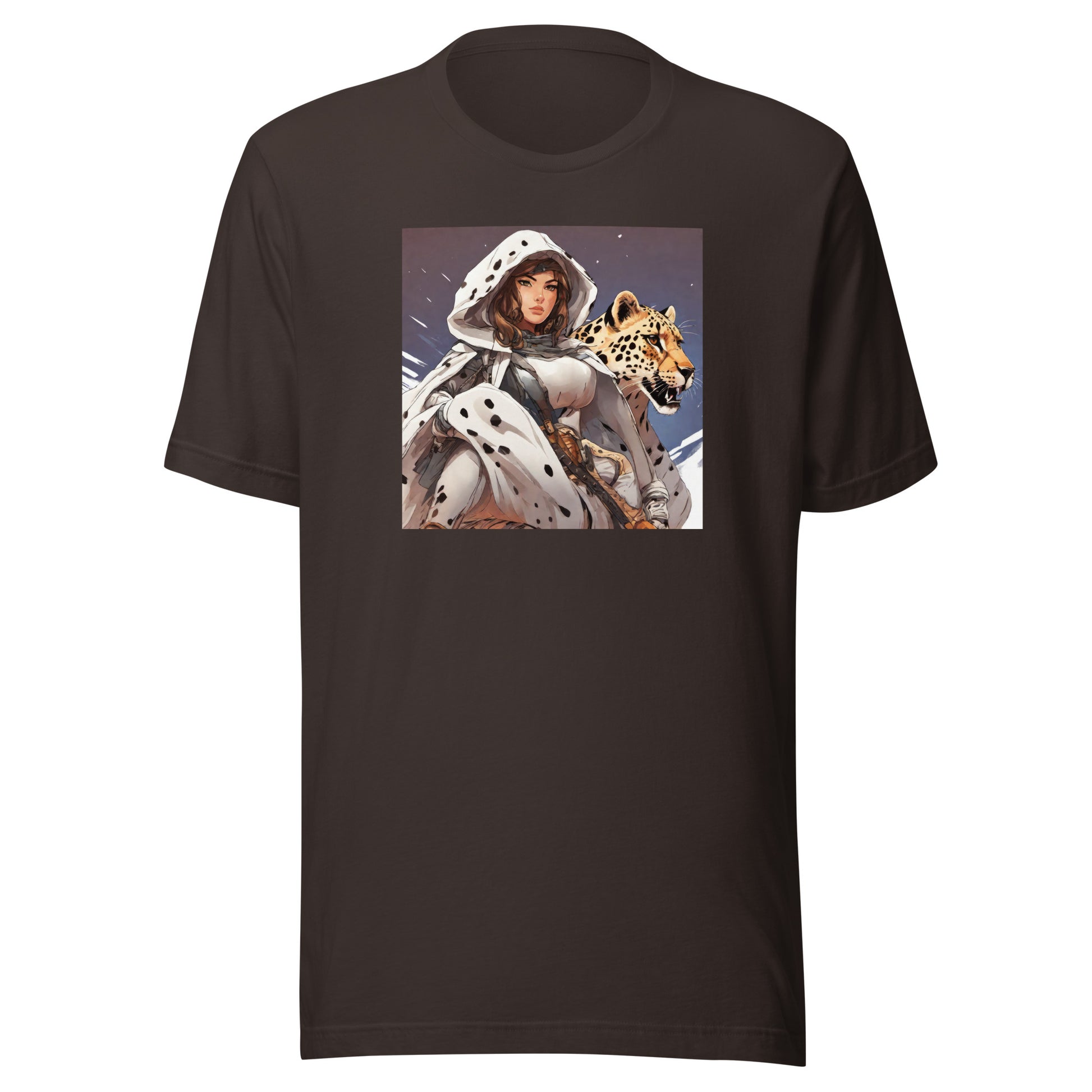 Leopard Queen Men's Anime T-Shirt Brown