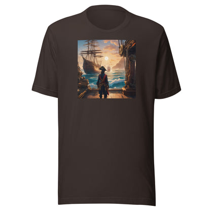 The Captain Awaits Men's Anime T-Shirt Brown