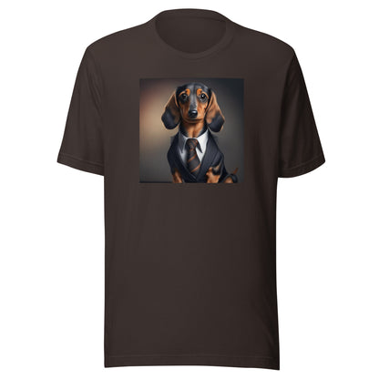 Dapper Dachshund Men's Dog Lover T-Shirt Brown