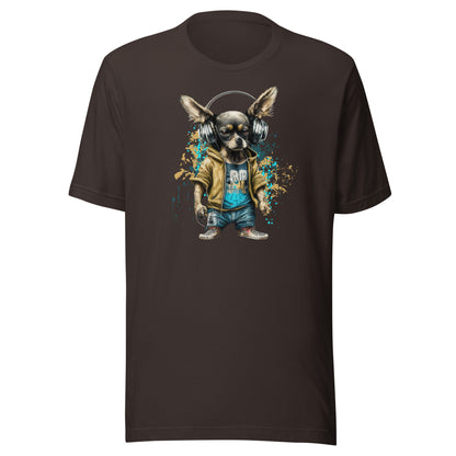 Cool Beats Chihuahua Men's Animal T-Shirt Brown