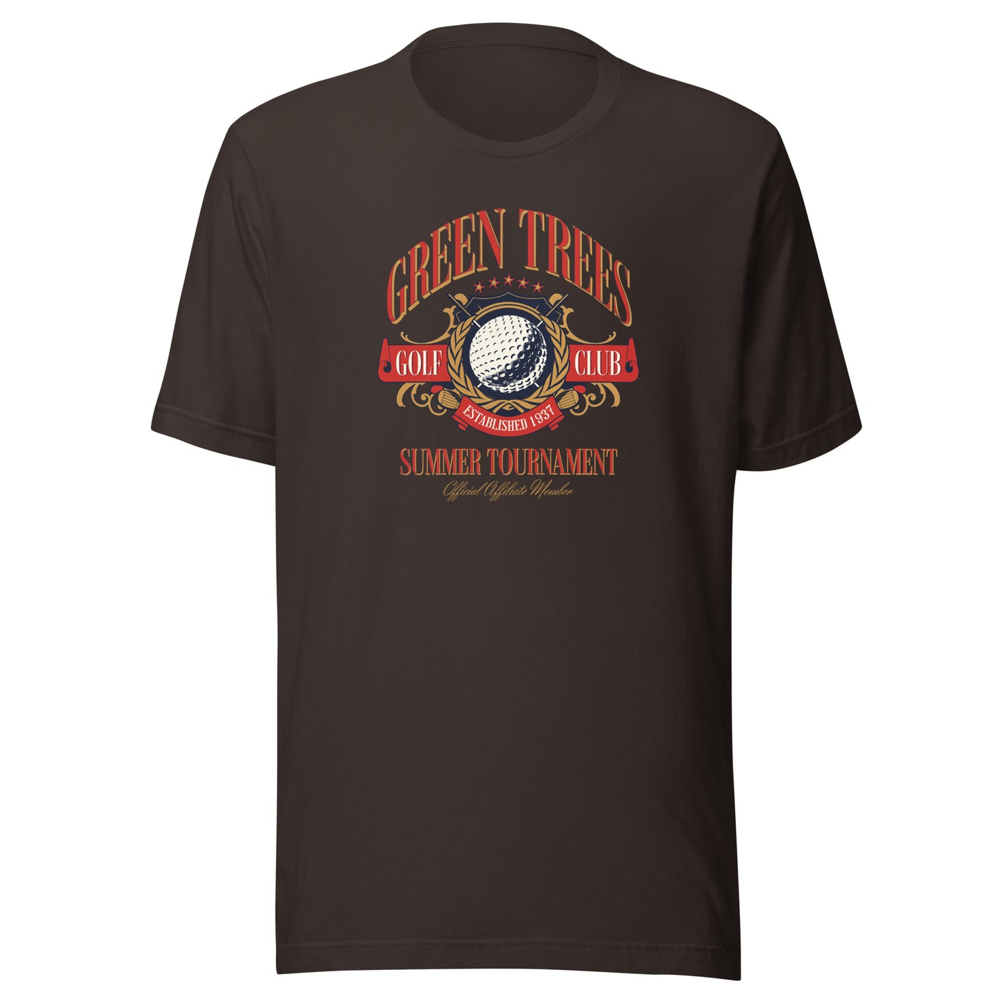 Green Trees Golf Club Shirt for Dad Brown