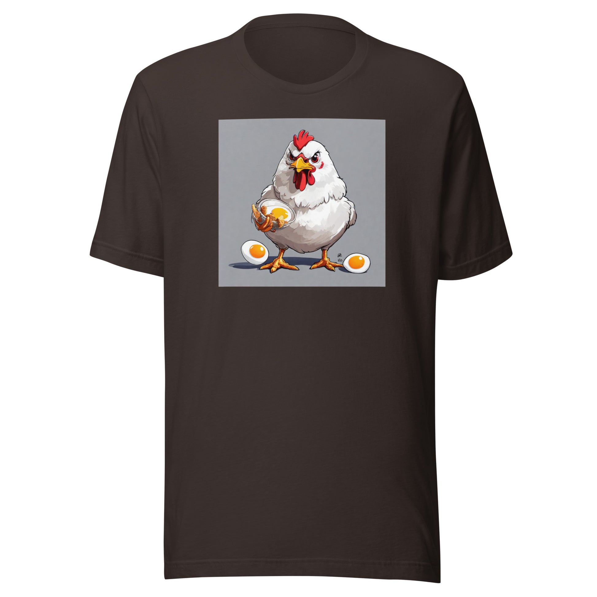 Cannibalistic Chicken Men's Funny T- Shirt Brown